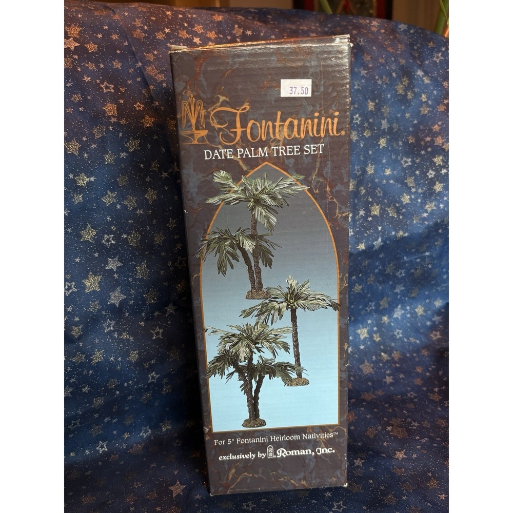 Fontanini Palm Trees Set 2001 And Cypress Tree‎ Set 2000. Collectible Nativity